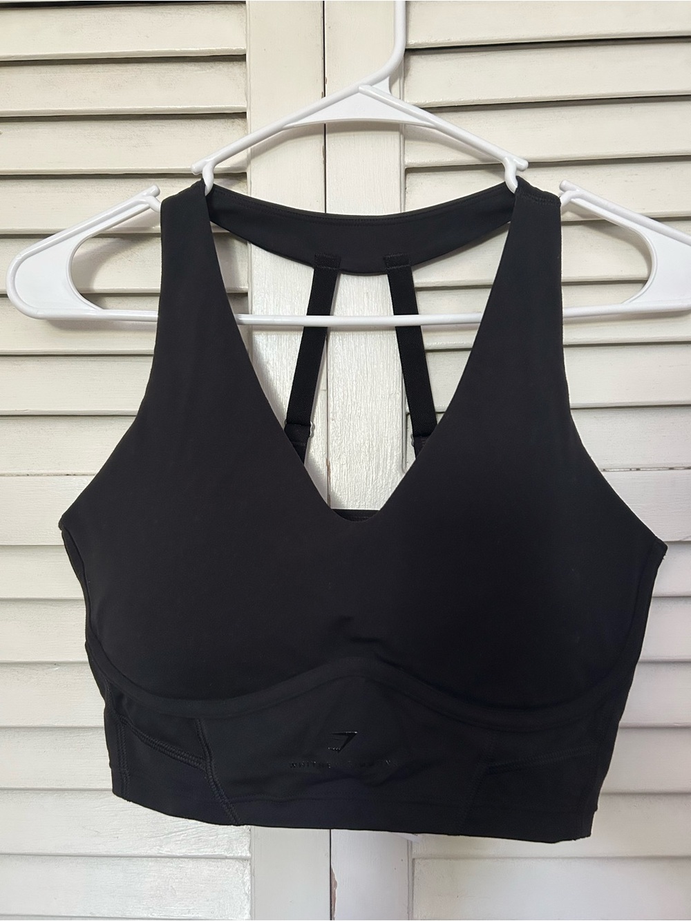 Gymshark Black Strappy V-Neck Sports Bra